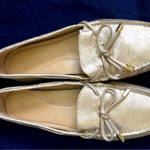 Michael Kors gold metallic moccasins size 8